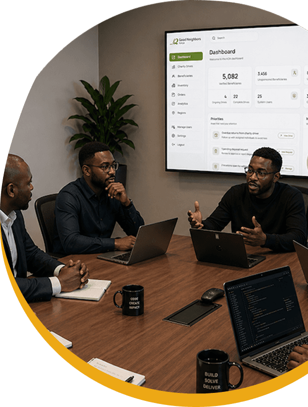 Team collaborating on enterprise solutions