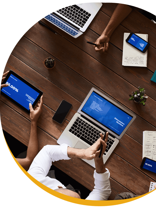 Team collaborating on enterprise solutions